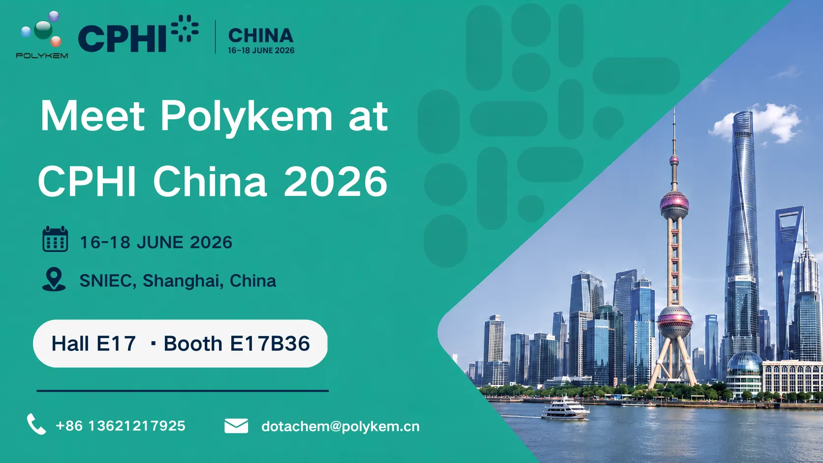 Polykem CPHI & PMEC চায়না 2026-এ প্রদর্শনী করবে